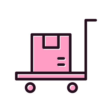 dağıtım simgesi vektörü. İnce çizgi işareti. izole edilmiş sınır sembolü çizimi