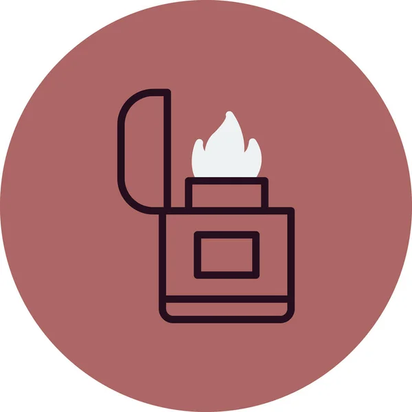 Vector Illustration Lighter Linear Icon — Stok Vektör