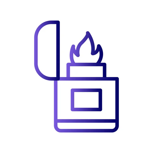 Vector Illustration Lighter Linear Icon — стоковый вектор