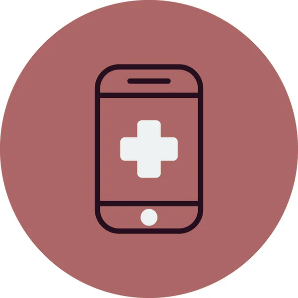オンライン医療アプリのアイコン ベクトルイラスト — ストックベクタ