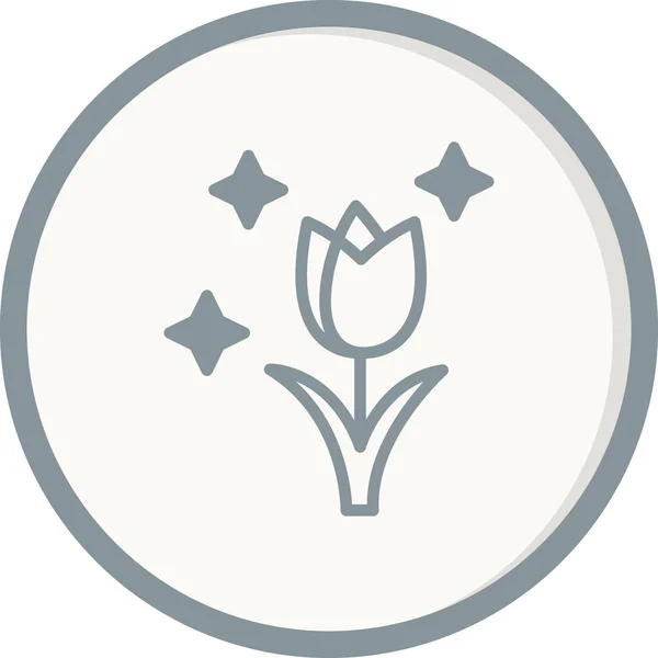 Flor Tulipán Icono Web Ilustración Simple — Vector de stock