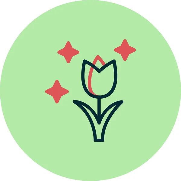 Flor Tulipán Icono Web Ilustración Simple — Vector de stock