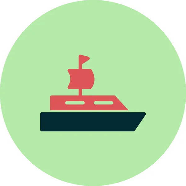 Hajóvektor Vékony Vonalának Ikonja — Stock Vector