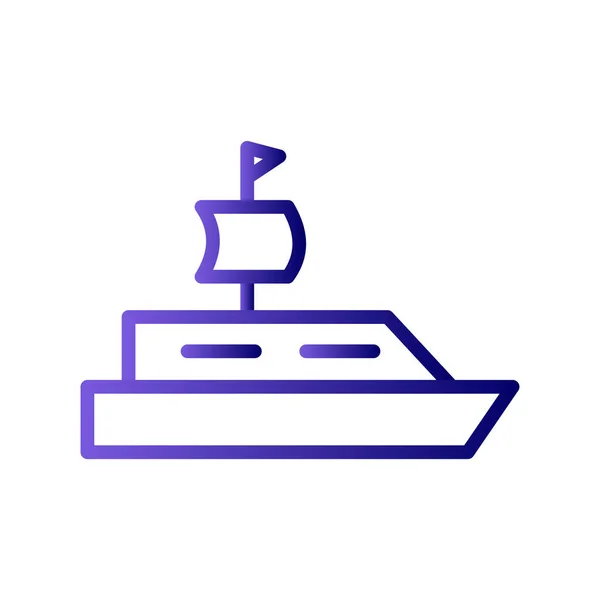 Gemi Vektörü Ince Çizgi Simgesi — Stok Vektör