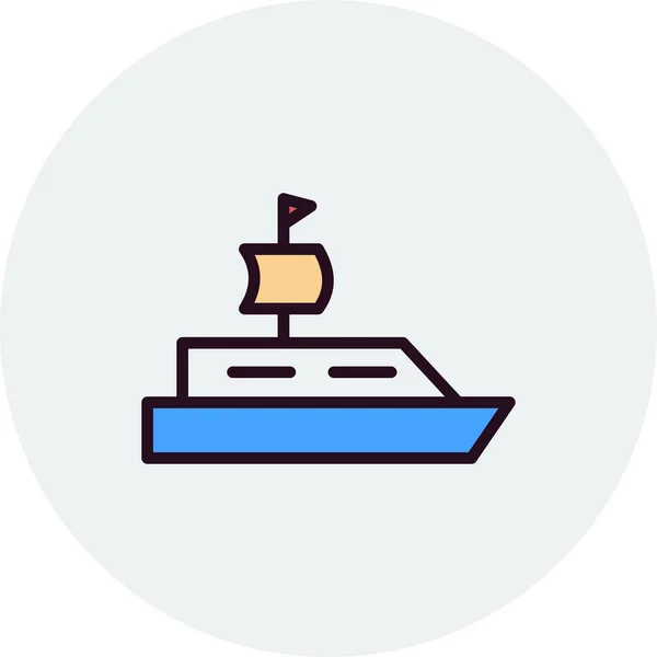 Hajóvektor Vékony Vonalának Ikonja — Stock Vector