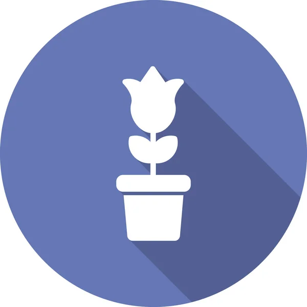 Tulip Flower Pot Vector Icon Illustration — Vetor de Stock