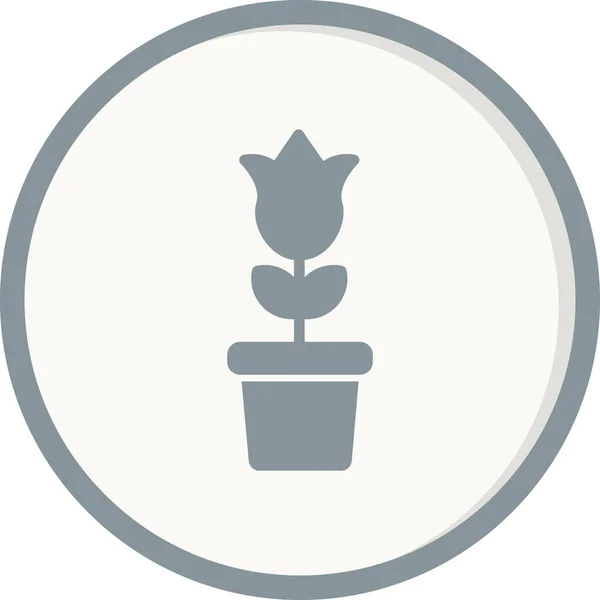 Квітка Тюльпана Горщику Векторна Ілюстрація — стоковий вектор