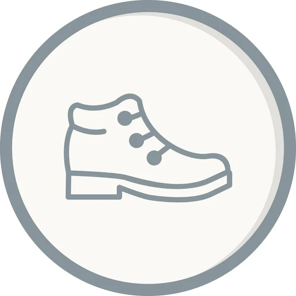 Boots Shoes Line Icon Flat Style Vector — Stock Vector