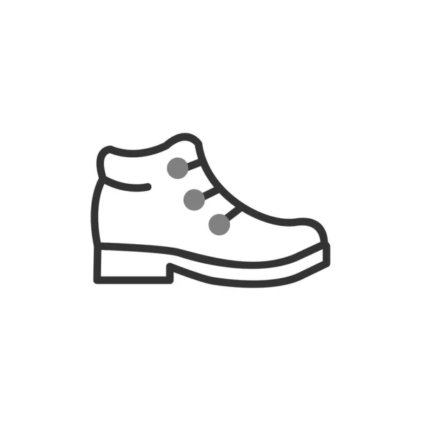 Boots Shoes Line Icon Flat Style Vector — Stock Vector