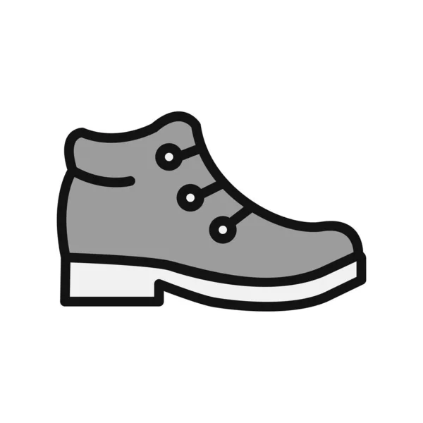 Boots Shoes Line Icon Flat Style Vector — Stock Vector