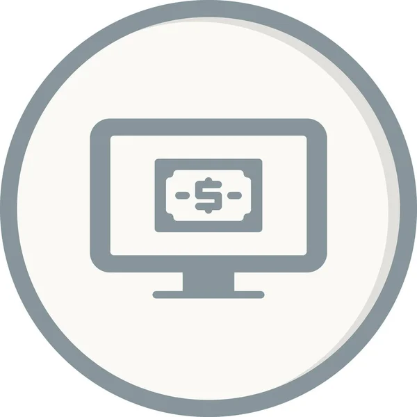 Cash Computer Monitor Icon Vector Illustration — Stock vektor