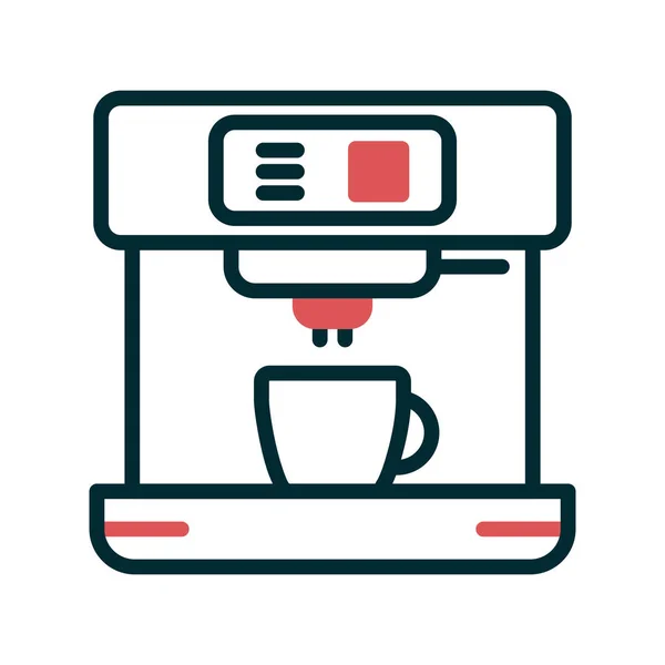 Coffee Maker Vector Line Icon — Stock Vector