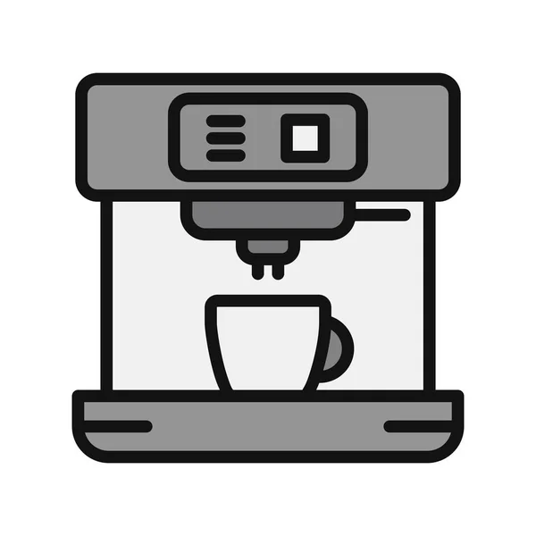 咖啡酿造机病媒线图标 — 图库矢量图片