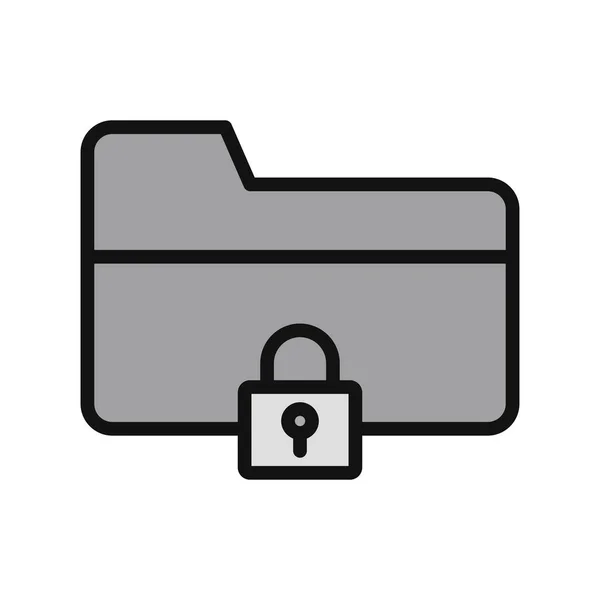 Folder Lock Icon Vector Illustration Design —  Vetores de Stock