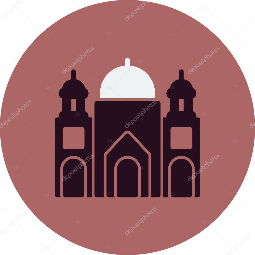 Badshahi Mosque, building architecture, vector illustration 
