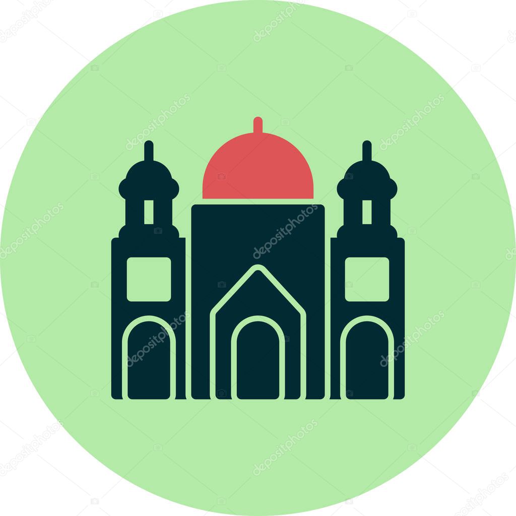 Badshahi Mosque, building architecture, vector illustration 