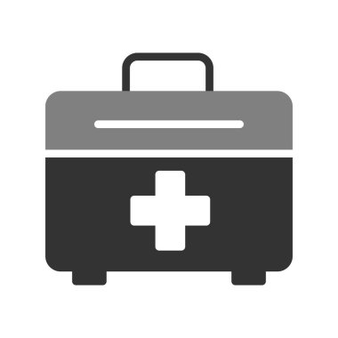 İlk yardım kiti simgesi, vektör illüstrasyonu 