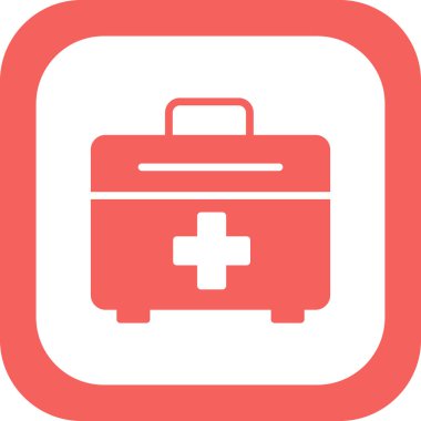 İlk yardım kiti simgesi, vektör illüstrasyonu 