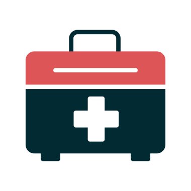 İlk yardım kiti simgesi, vektör illüstrasyonu 