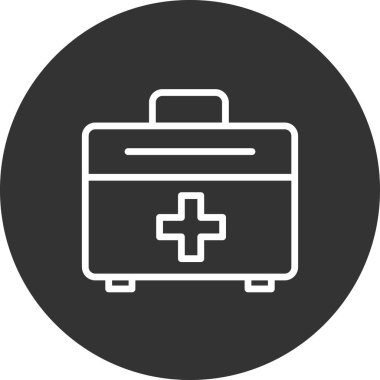 İlk yardım kiti simgesi, vektör illüstrasyonu 