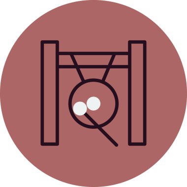 Gong simgesi, vektör illüstrasyonu  