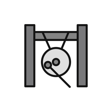 Gong simgesi, vektör illüstrasyonu  