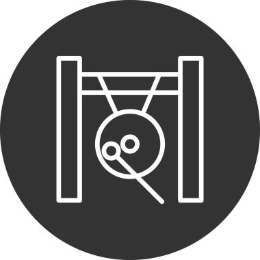 Gong simgesi, vektör illüstrasyonu  