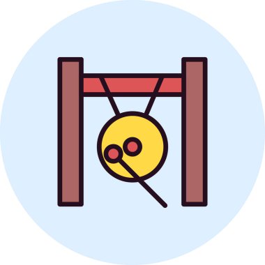 Gong simgesi, vektör illüstrasyonu  