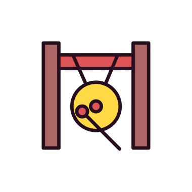 Gong simgesi, vektör illüstrasyonu  