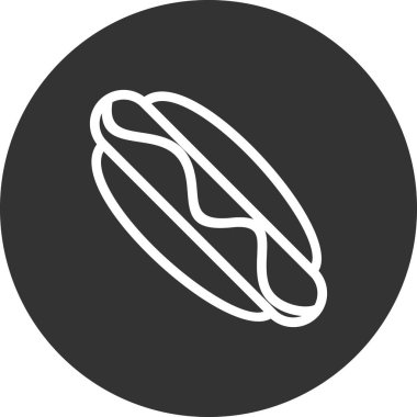 Basit vektör logosu tasarımı, hotdog simgesi şablonu 