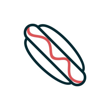 Basit vektör logosu tasarımı, hotdog simgesi şablonu 