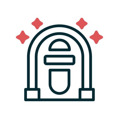 Jukebox simgesi, vektör illüstrasyonu