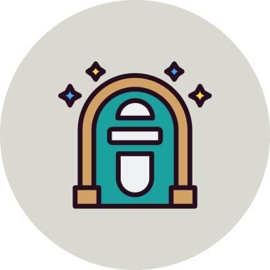 Jukebox simgesi, vektör illüstrasyonu