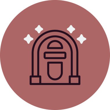 Jukebox simgesi, vektör illüstrasyonu
