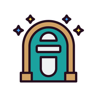 Jukebox simgesi, vektör illüstrasyonu