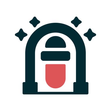 Jukebox simgesi, vektör illüstrasyonu