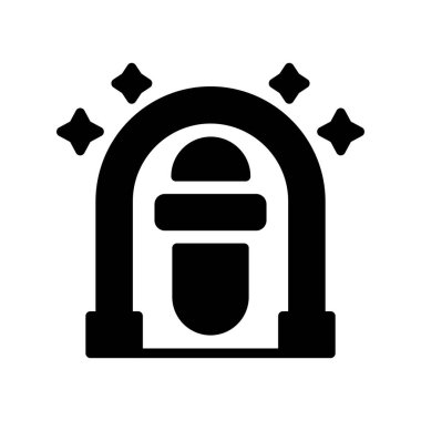 Jukebox simgesi, vektör illüstrasyonu