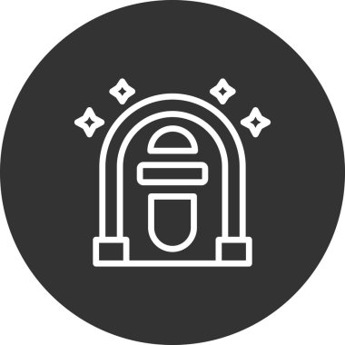 Jukebox simgesi, vektör illüstrasyonu