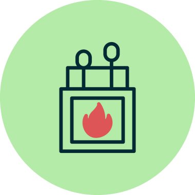 Kibrit kutusu simgesi, vektör illüstrasyonu