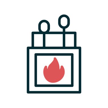 Kibrit kutusu simgesi, vektör illüstrasyonu