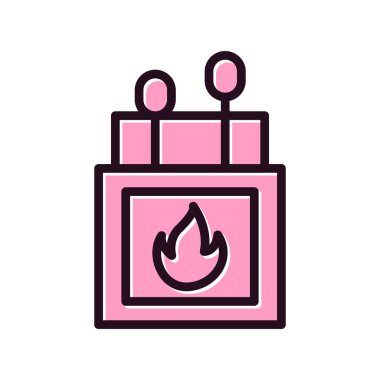 Kibrit kutusu simgesi, vektör illüstrasyonu