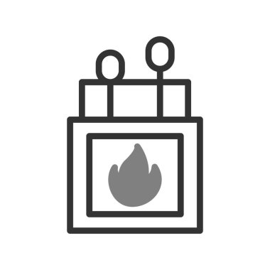 Kibrit kutusu simgesi, vektör illüstrasyonu