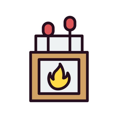 Kibrit kutusu simgesi, vektör illüstrasyonu