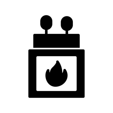 Kibrit kutusu simgesi, vektör illüstrasyonu