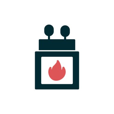 Kibrit kutusu simgesi, vektör illüstrasyonu