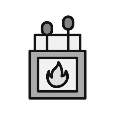 Kibrit kutusu simgesi, vektör illüstrasyonu