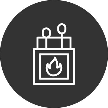 Kibrit kutusu simgesi, vektör illüstrasyonu