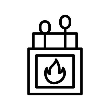 Kibrit kutusu simgesi, vektör illüstrasyonu