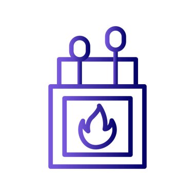 Kibrit kutusu simgesi, vektör illüstrasyonu