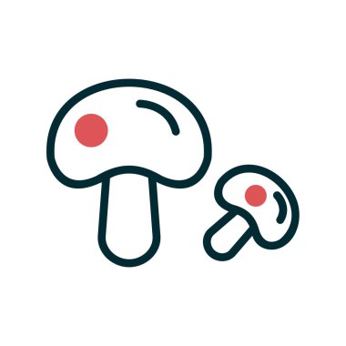 Mantarlar. Web simgesi basit illüstrasyon